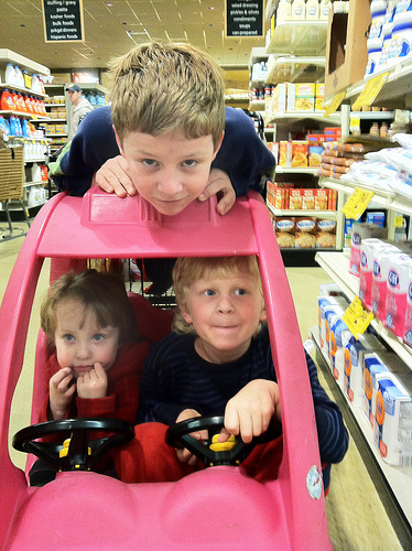 Kids in a Shopping Cart by Harold Davis