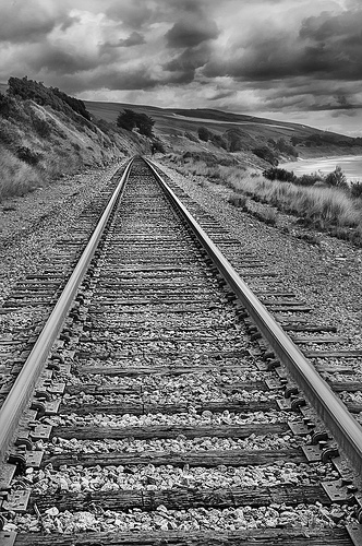 Railroad Tracks near Gaviota, California by Harold Davis