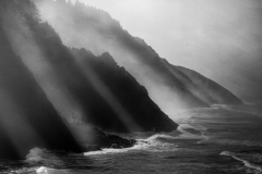 Crepuscular Coast - Black and White © Harold Davis