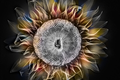 Sunflower X-Ray Fusion on Black © Harold Davis