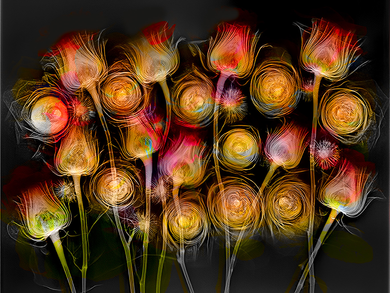 X-Ray Floral Medley Fusion © Harold Davis