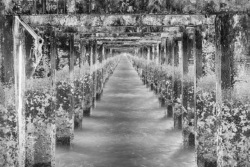 Beneath the Berkeley Pier in Black and White © Harold Davis