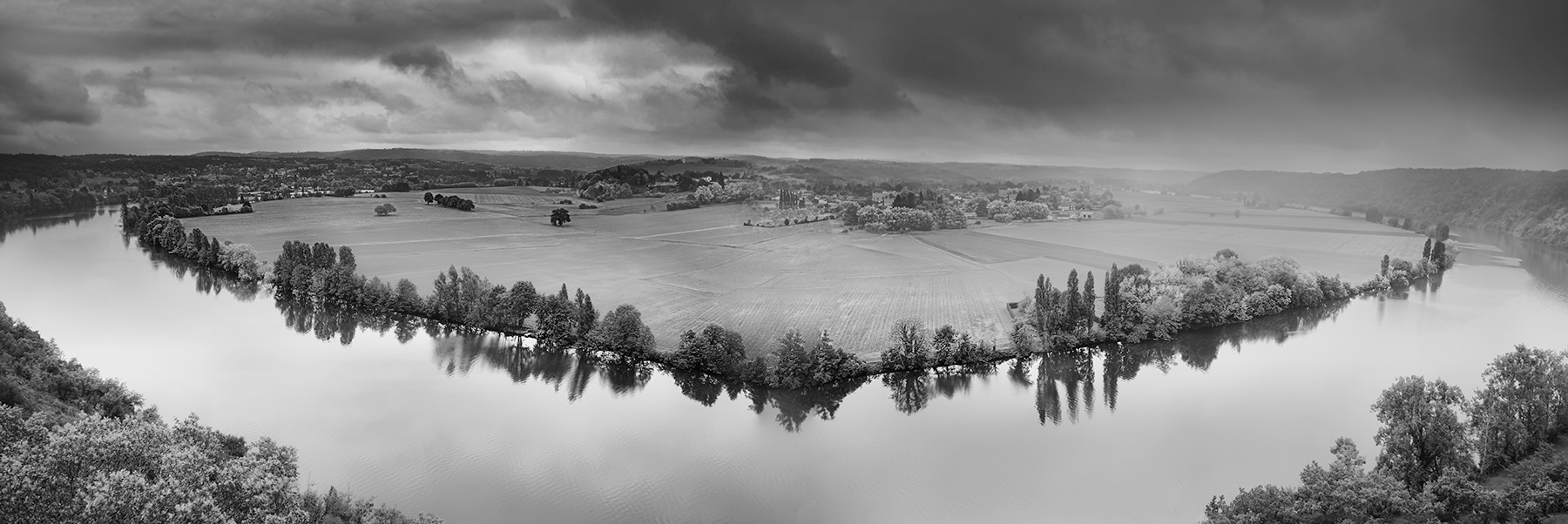 Bend in the River - Dordogne in Black & White © Harold Davis