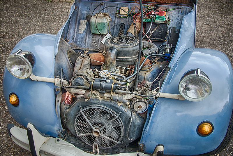 Deux Chevaux Engine (color) © Harold Davis