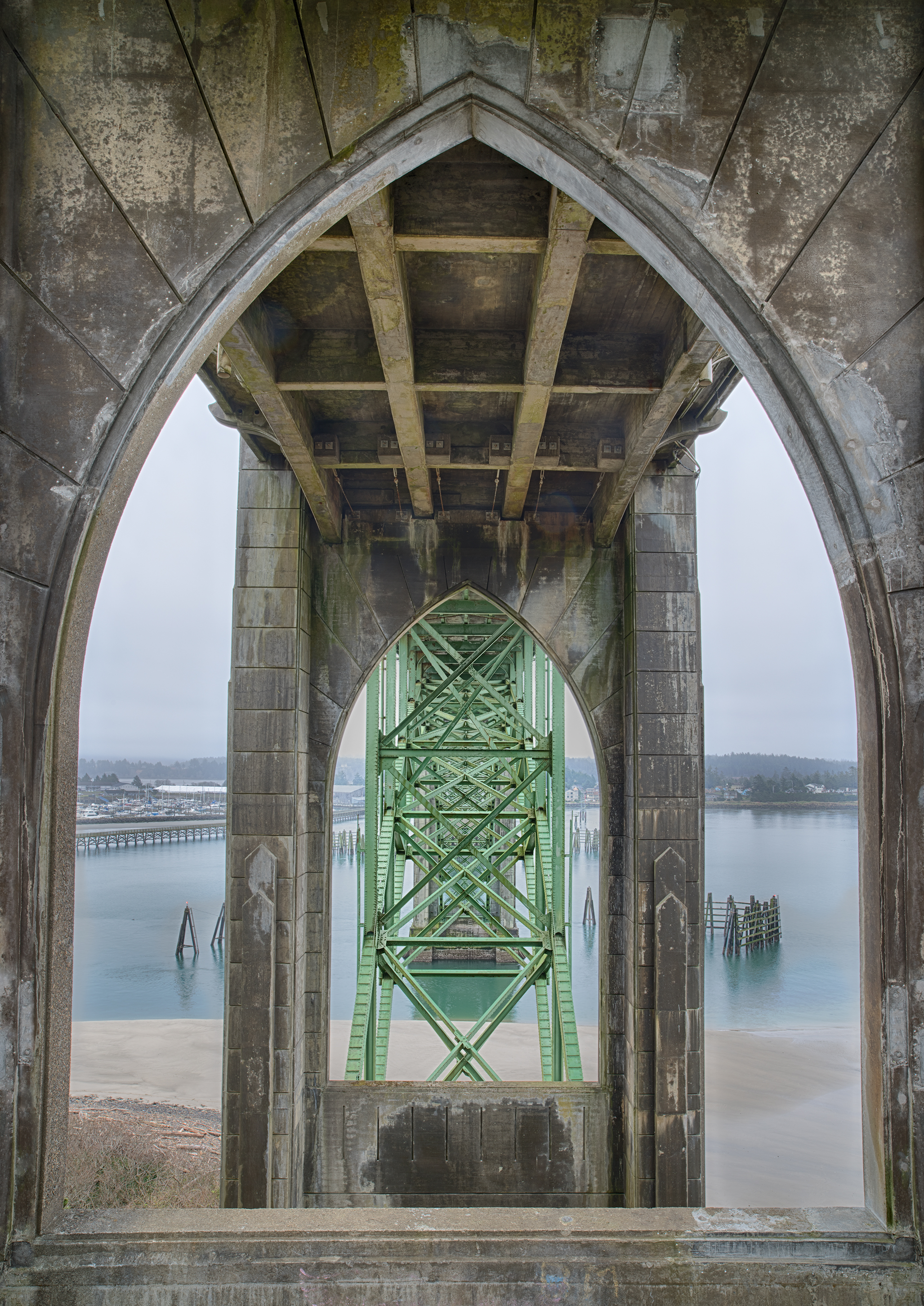 Under the Yaquina Bay Bridge (color) © Harold Davis