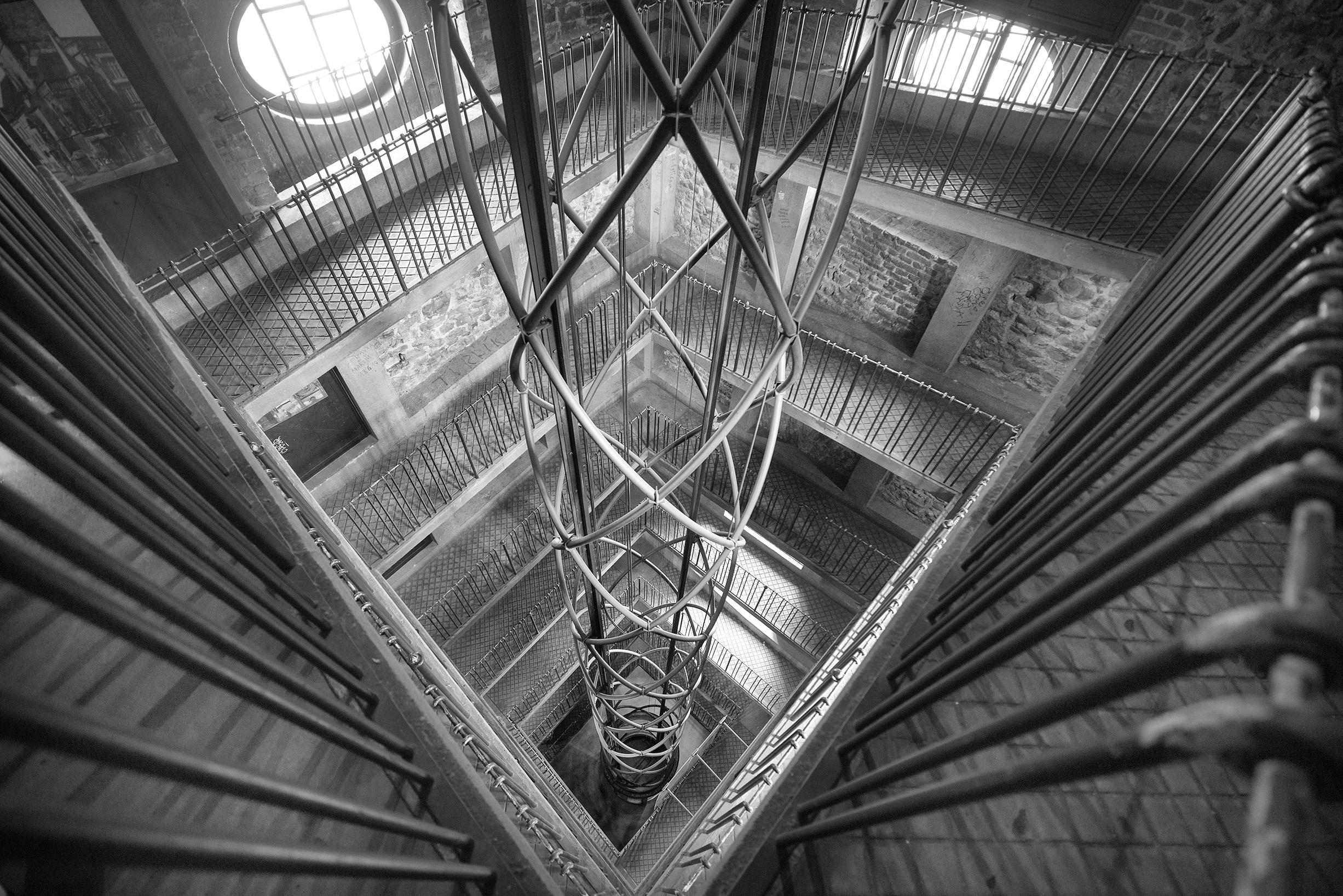 Inside the Old Market Tower in Black & White © Harold Davis