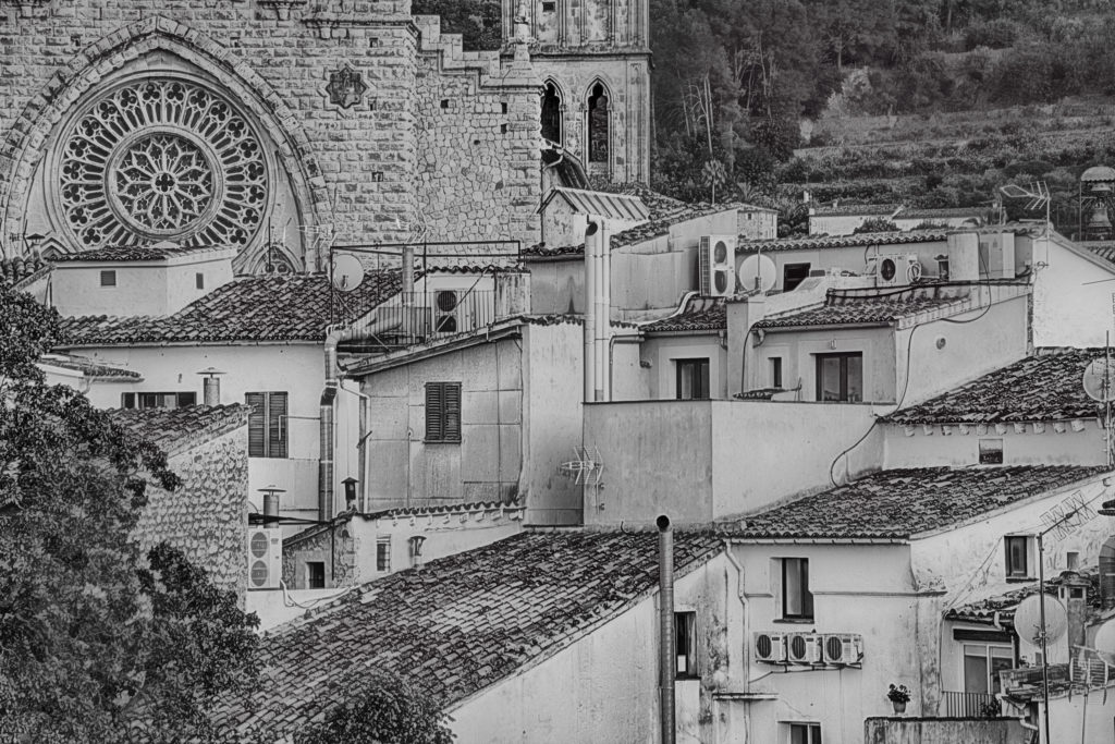 Downtown Soller, Mallorca, Spain (black & white) © Harold Davis