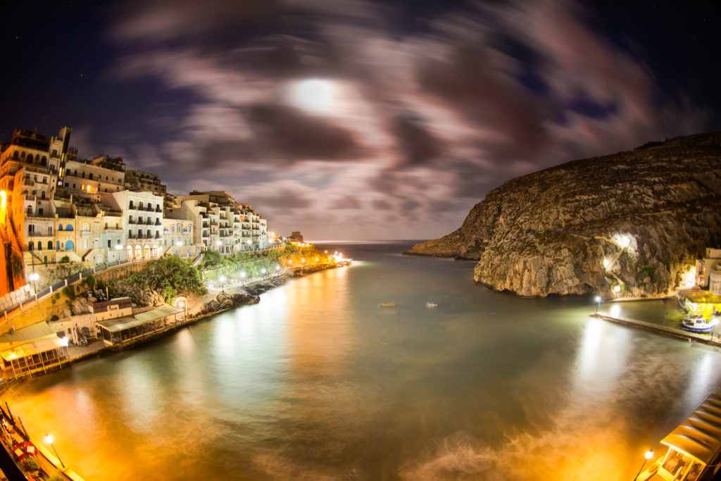 Moon over Xlendi Bay © Harold Davis