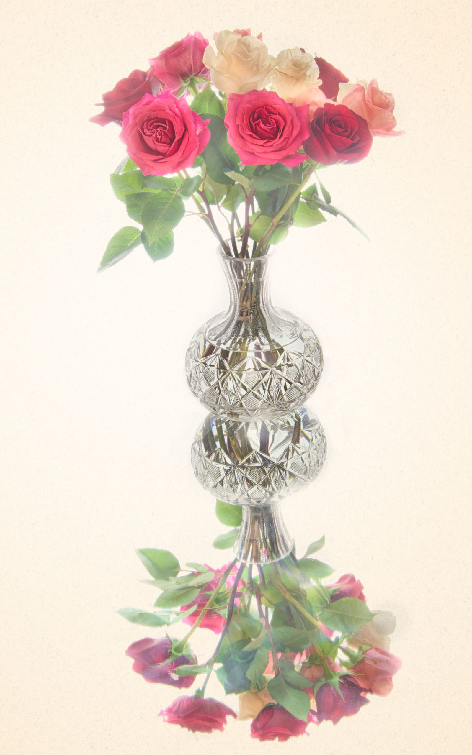 Roses in a Cut Cyrstal Vase © Harold Davis